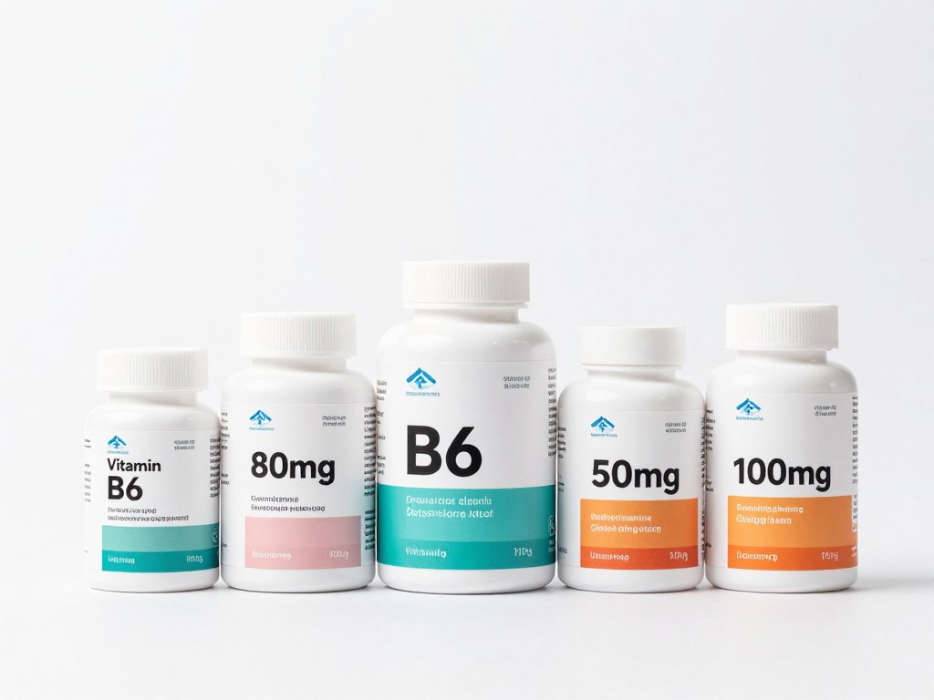 Different vitamin B6 supplement dosages arranged from lowest to highest