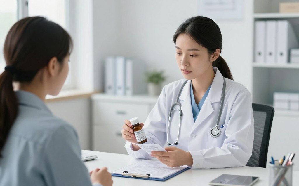Healthcare provider discussing herbal supplement safety with patient