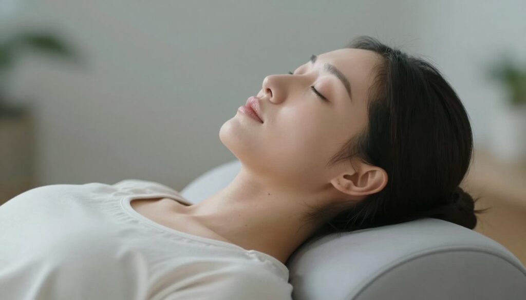 calm woman practicing anxiety relief techniques