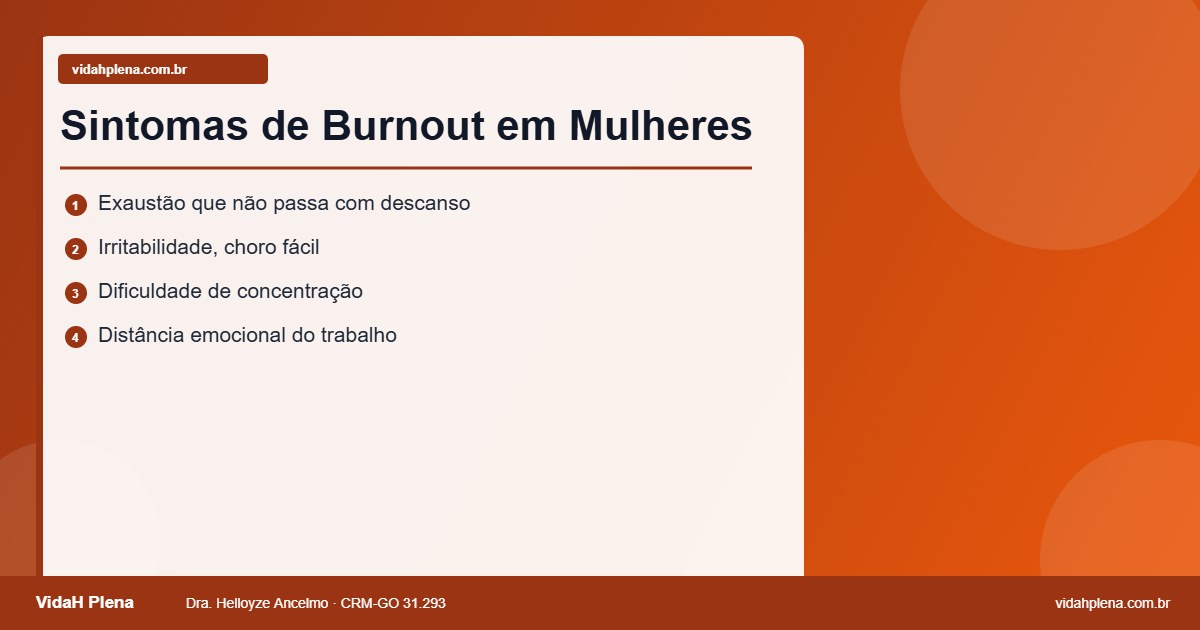 Sintomas de burnout específicos em mulheres